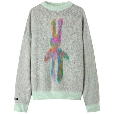 APPARITION彩色兔子圆领套头毛衣