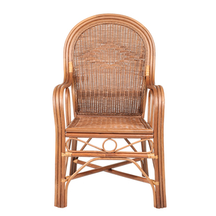 藤椅家用老人藤编单人护腰靠背藤椅子办公休闲手工阳台三件套滕椅