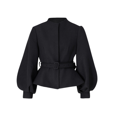 MD依诺【小调协奏】2026新款设计感时尚保暖名媛加厚长袖呢子外套