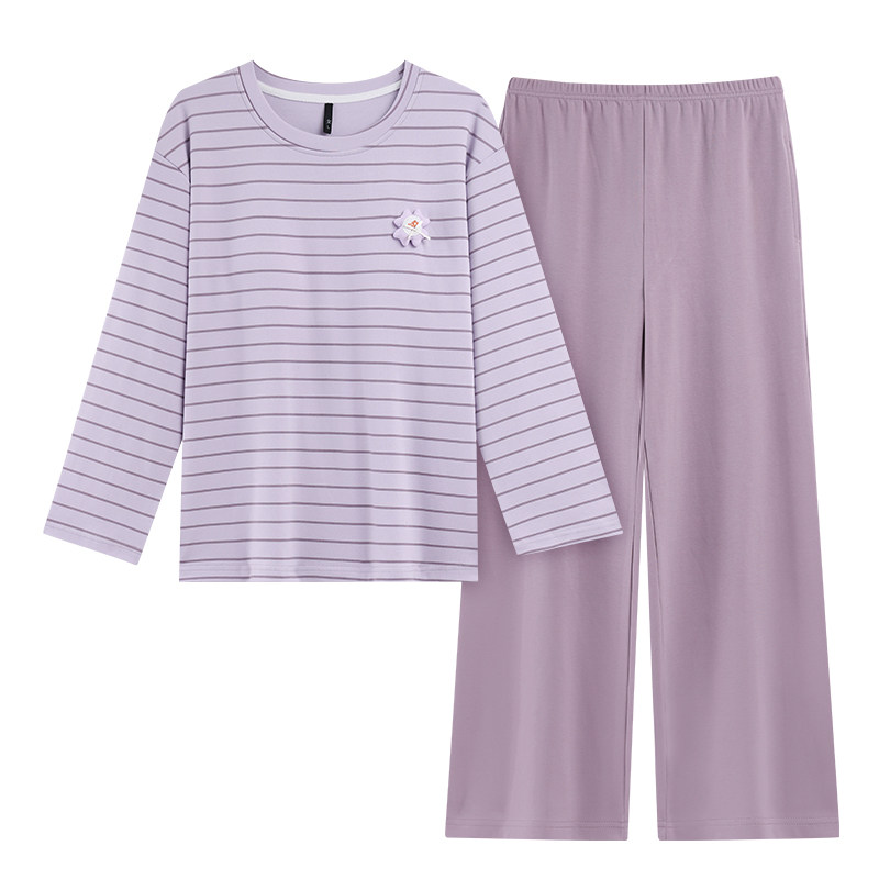 家曼妃女士纯棉春秋款家居服套装