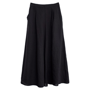 原隐优雅高级慵懒显瘦百搭梨形铜氨实穿休闲冰感黑色透气阔腿裙裤