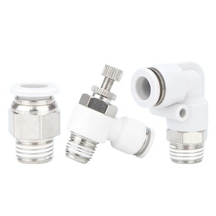 PC8-02气管螺纹直通PL10-03直角弯头SL6-01调速阀快速快插接头8mm