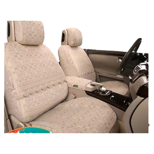 定制汽车座套全包布艺双层蕾丝座套座椅套坐垫半截座位套四季通用