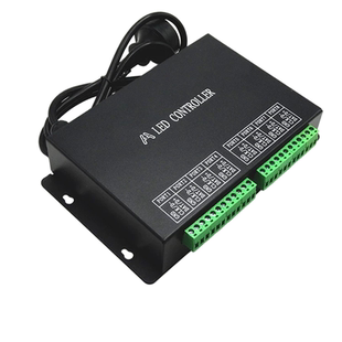 LED幻彩控制器H801RC可联机八口分控同步主控可接TTL和DMX512信号