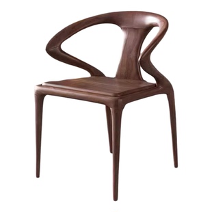 新中式北美黑胡桃木椅子茶桌椅扶手椅实木餐桌椅家用靠背椅子凳子