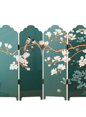 复古新中式桌面屏风摆件