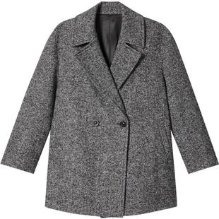 PSALTER诗篇人字纹编织羊毛复古格雷系大衣毛呢外套冬款