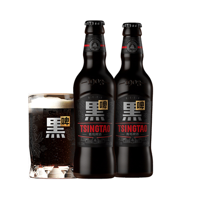 青岛啤酒焦香黑啤330ml*12瓶包邮