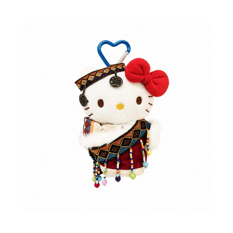 正版HelloKitty藏服民族风毛绒包挂件流苏钥匙扣书包挂饰女生礼物