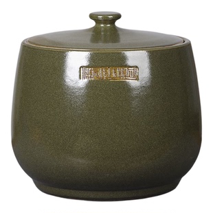 景德镇陶瓷米缸20斤茶叶末釉水缸面粉缸带盖家用厨房储米桶茶叶饼