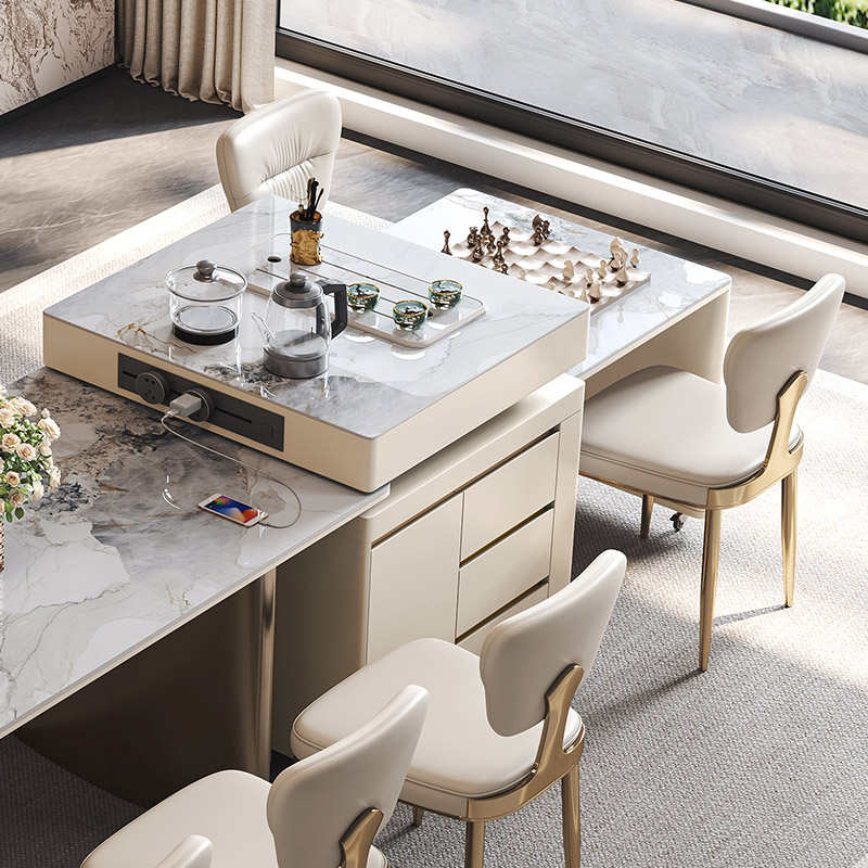 轻奢可移动茶桌茶车 全屋搭配茶室系列 现代简约茶台茶桌椅组合