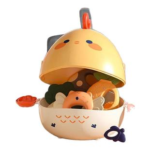 优乐恩牙胶礼盒摇铃萌鸡婴儿玩具满月礼物见面礼宝宝礼品送礼实用