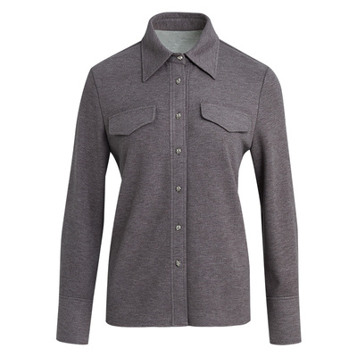 LANDI含绵羊毛桑蚕丝休闲衬衫