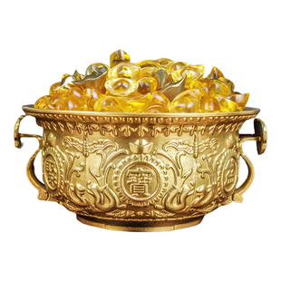 铜聚宝盆招财聚财摆件进宝八方来财2026年新款元宝客厅生财百福缸