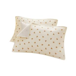 全棉双层纱夹棉枕巾一对装夏季防头油可固定防滑家用隔脏枕头套巾