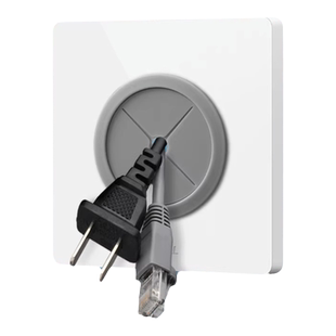 公牛空白面板开关插座86型家用装饰白板带出线孔电视网络穿孔面板