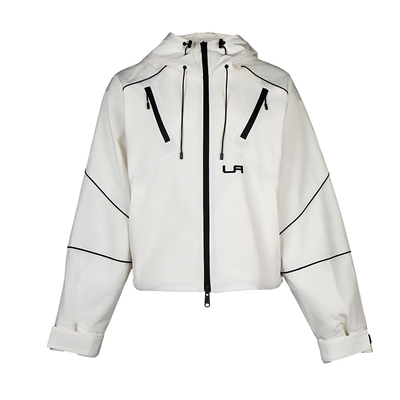 Lapargay 撞色宽松休闲短外套 拉链装饰设计 连帽上衣L78101228S