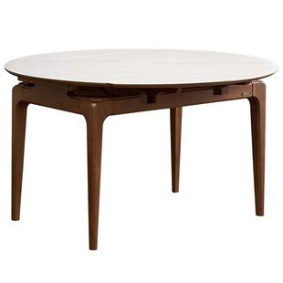 全友家居2025新款新中式可折叠餐桌客厅家用小户型多功能变圆饭桌