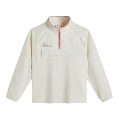 安踏儿童女大童针织摇粒绒卫衣