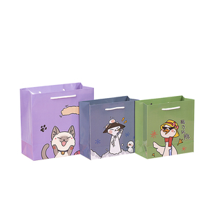 卡通可爱小动物手提纸袋男女儿童生日礼品袋铆钉包装零食礼物盲盒