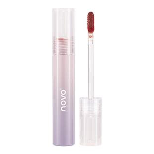 NOVO水漾晶莹折光唇釉低饱和度质地水润丝滑易上手显气色显白批发