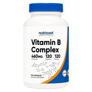 美国原装B族维生素复合胶囊120粒Nutricost Vitamin B Complex