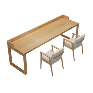 实木双人书桌靠墙长条桌家用简约现代学生写字桌学习桌办公电脑桌