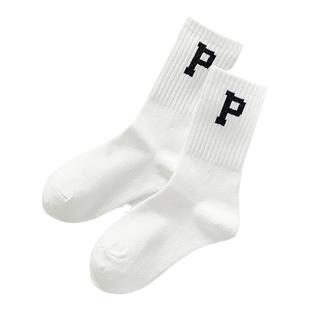 儿童运动袜子棉袜男童白色高筒袜中筒袜配鲨鱼裤的袜子女童长筒袜
