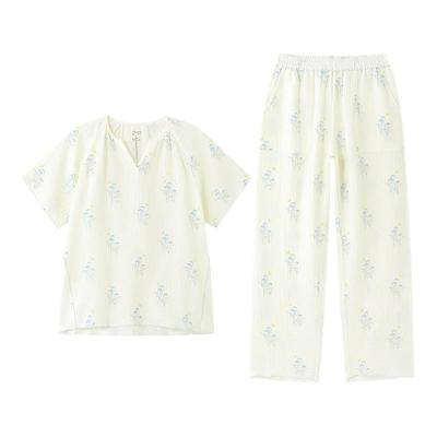 【赵丽颖同款】全棉时代女士家居服睡衣空气褶皱纱棉纱纯棉长裤