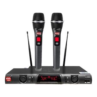 BBS U666D无线话筒一拖二KTV话筒U段家用娱乐K歌卡拉OK无线麦克风