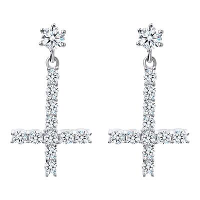 十字架耳坠欧美S925银