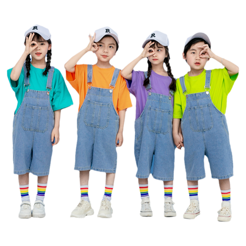 中性嘻哈啦啦队舞蹈儿童演出服