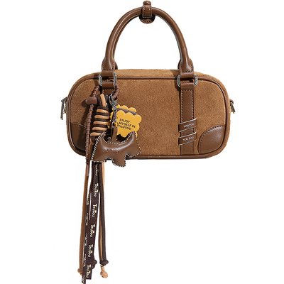 麂皮保龄球包手提斜挎波士顿包女