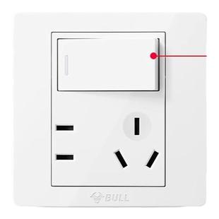 公牛墙壁电源插座带开关插座面板安装双控1开5孔电源五孔G07白色