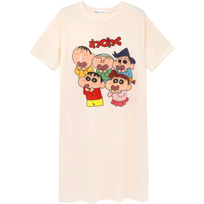 亲嘴猫蜡笔小新睡裙女夏季