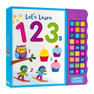 Let's Learn 123's First Words Animals 幼儿数学启蒙 英文单词 动物发声书 亲子互动 幼儿园读物 0-5岁 英文原版进口图书