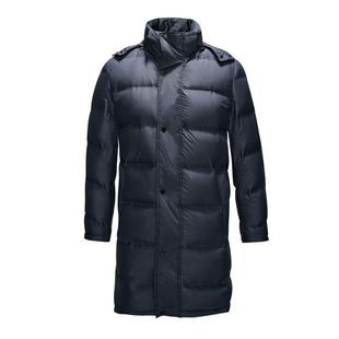 JODOLL乔顿男士中长款羽绒服潮流休闲百搭纯色连帽保暖白鸭绒外套