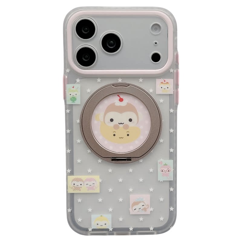 MoreRex 古早ins卡通香蕉猴子360支架适用苹果18手机壳日韩iphone17promax新款18pro全包15防摔保护套14女16