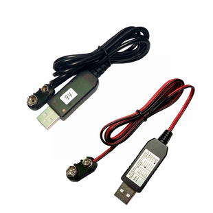 USB5V转9V(6F22)方块电池线指纹锁测温仪器烟雾监控无线门铃乐器