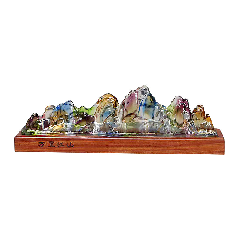 高端中式万里江山琉璃红木香炉