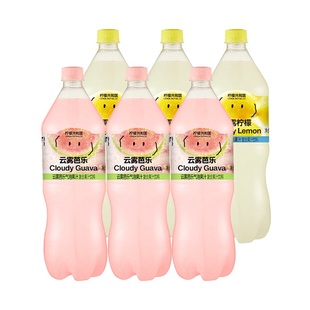 【大瓶】柠檬共和国云雾柠檬芭乐气泡水果汁饮料清爽解腻1.25L/瓶