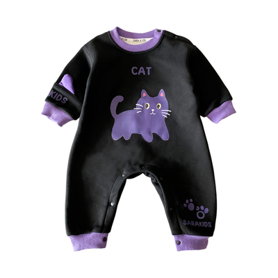 婴儿衣服冬季宝宝连体衣洋气婴幼儿加绒保暖冬装a类外出爬爬服潮