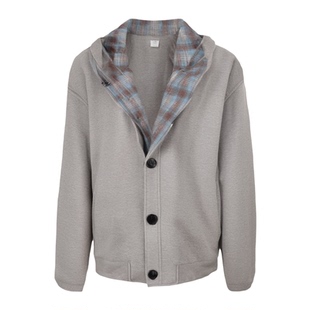 春秋季连帽开衫卫衣男生酷帅穿搭外套青少年男装帅气学生潮流套装