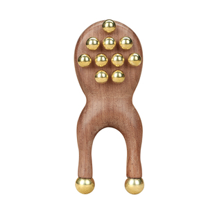 丰林黄铜胡桃木小青蛙按摩器面部筋膜提升脸提拉鼻梁眼睛美容工具