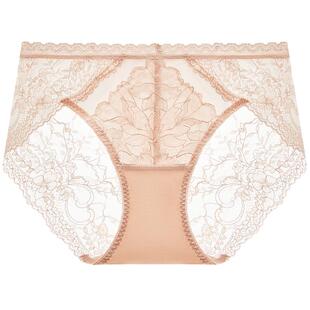 曼妮芬性感蕾丝女内裤幸运红色低腰三角裤舒适底裤抗菌纯棉裆短裤