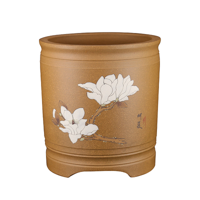 高档精品手工彩色泥绘白玉兰原矿