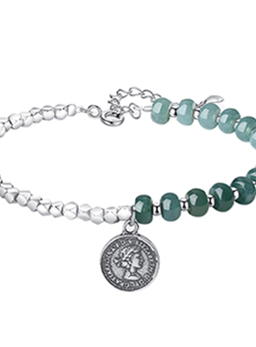 inlady925银蓝水翡翠手链女