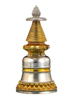 藏式民族风铜用22cm噶当塔摆件