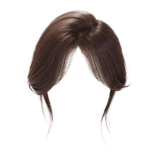 八字刘海假发真人发丝空气刘海片片真发片高颅顶女片蓬松前额遮盖