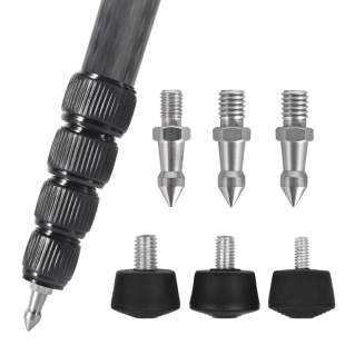 三脚架防滑脚垫脚钉3/8 1/4 M8螺丝不锈钢脚钉独脚架通用配件底座